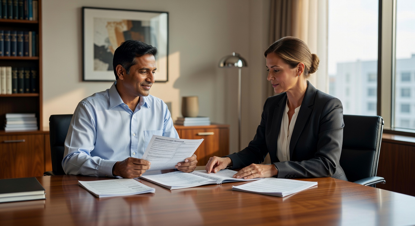 Immigration attorney reviewing an I-485 asylee adjustment of status file
