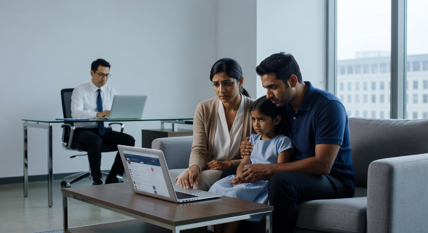 Person reviewing social media posts while worried about an immigration case