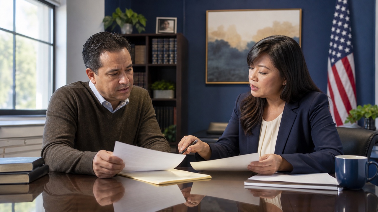 Attorney and naturalization applicant preparing an N-336 hearing after an N-400 denial
